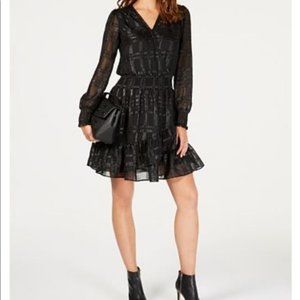 NWT MICHAEL-MICHAEL KORS Metallic Black Mini Dress
